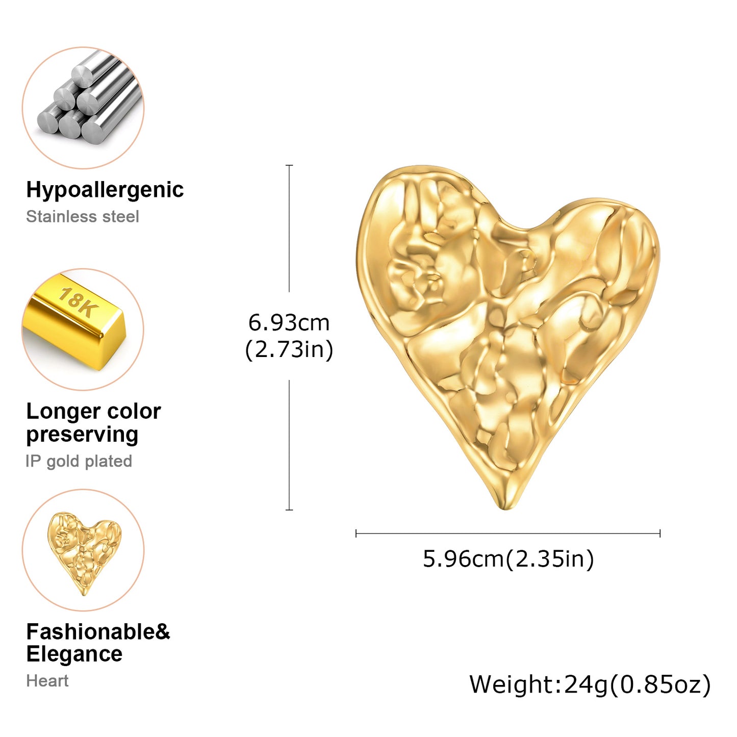 Exaggerate Heart Shape Brooch For Women Luxurious Vintage Stainless Pins Special Jewelry Mothers Da 5