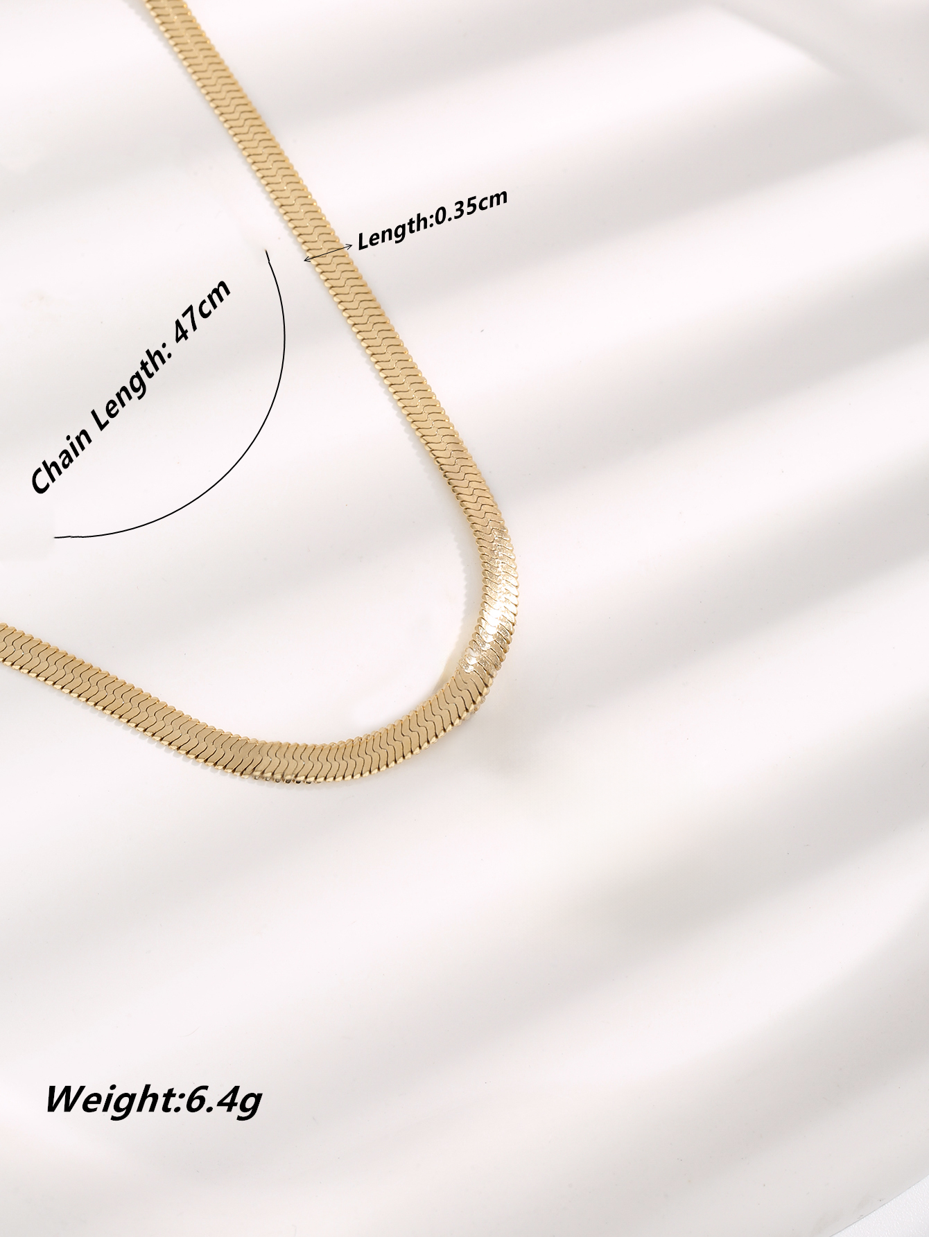 Snake Chain Necklace, Gold Plated Fashion Choker, Stainless Steel Flat Chain, Hip Hop Jewellery for Men and Women Gift