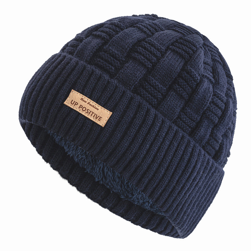Fur Lined Warm Sports Hats, New Style Unisex Winter Hats, UP POSITIVE Labal, Outdoor Knitted Hats, For Men Women