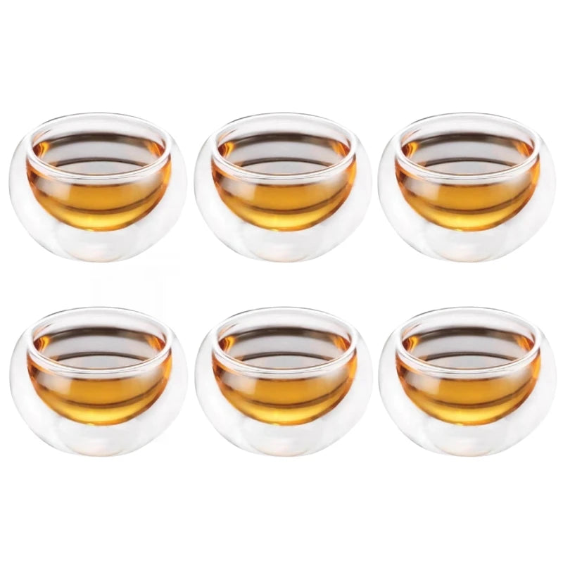 Shot Glass, Double Wall Teacups, Glasses Tea Cups, Exquisite Drinkware Home Decor, Tea Set Teacup