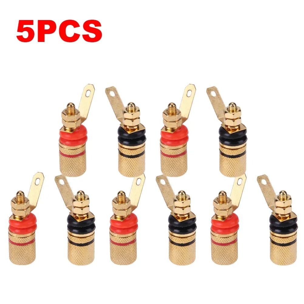 Gold Plated Amplifier Speaker Terminal Binding Post Set For 4mm Banana Plugs 10
