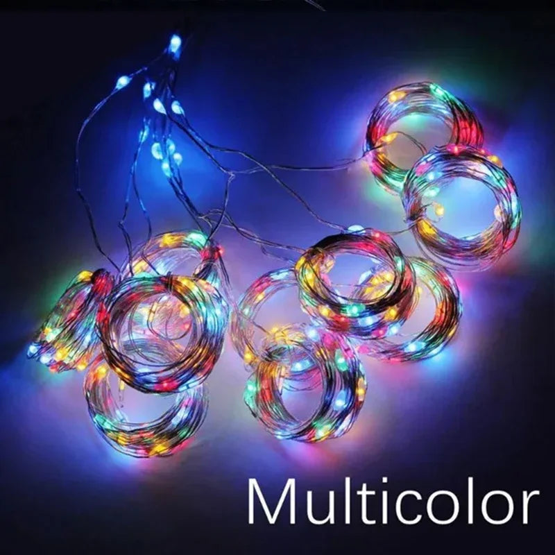 USB LED Curtain String Lights Fairy Decoration Holiday Garland Lamp Home Garden Christmas Wedding 7