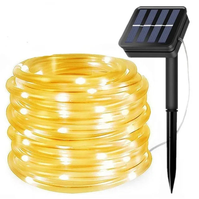 LED Waterproof Solar Rope Light Outdoor Fairy String Lights For Garden Lawn Yard Fence 8