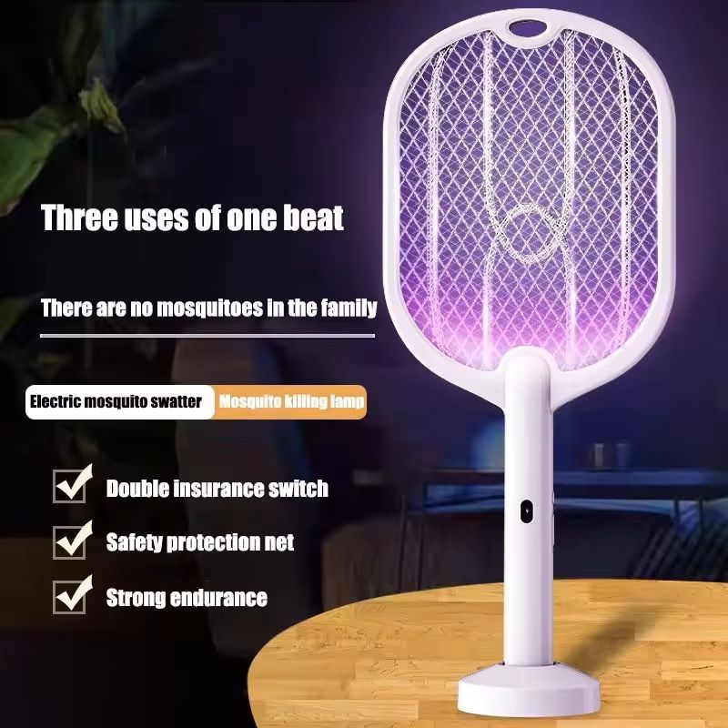 3 In 1 Rechargeable 3000V Mosquito Swatter And Killer Lamp 7