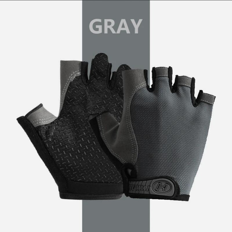 Fingerless Gloves, Shock Absorbing Sports Gloves, Anti Slip Gym Gloves, Breathable Training Gloves for Weight Cycling