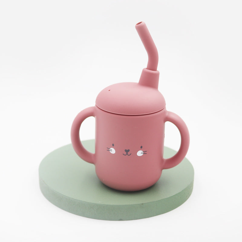 Feeding Cup Leakproof Trainer Cup BPA Free Portable Storage Snack Container New Cartoon Baby Silico 10