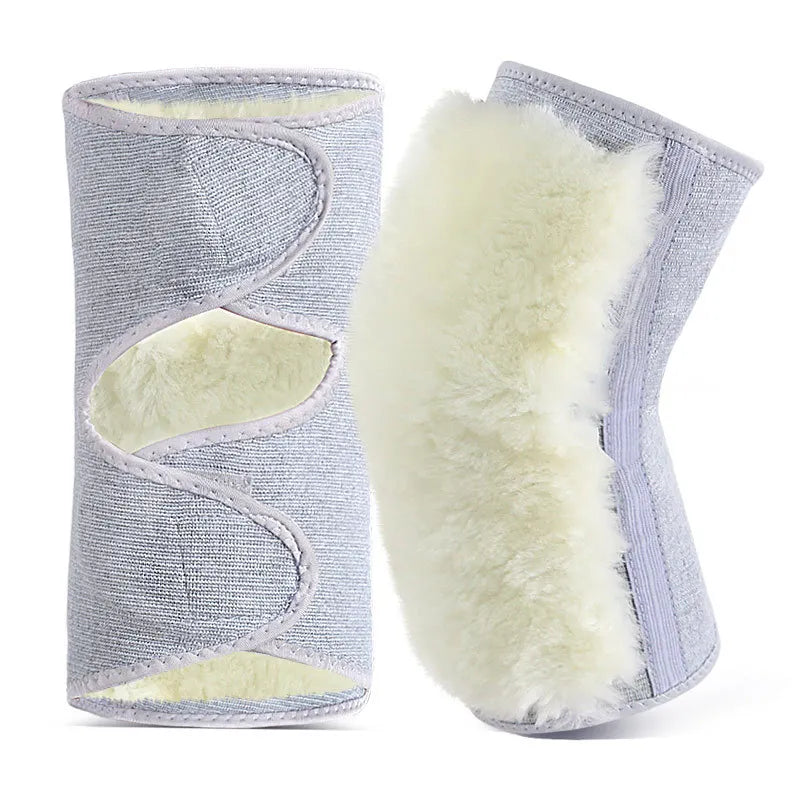 Thickened Fur One Cashmere Cold Wind Men And Women Cycling Winter Wool Knee Pads Warm Old Cold Legs 3
