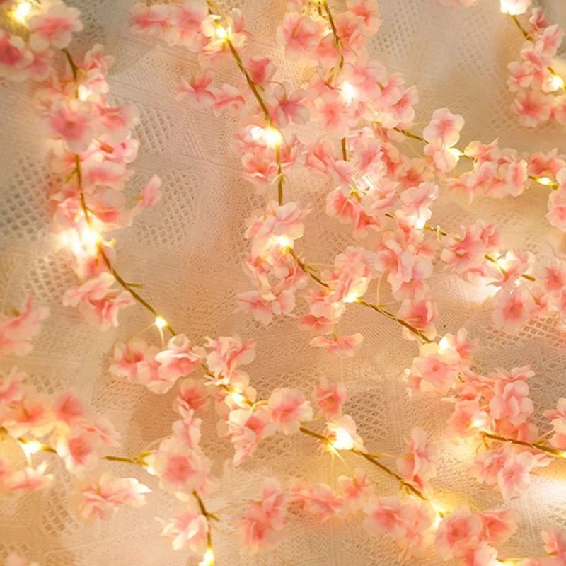 Artificial Sakura Flowers Vine Wedding Home Garden Decoration 6