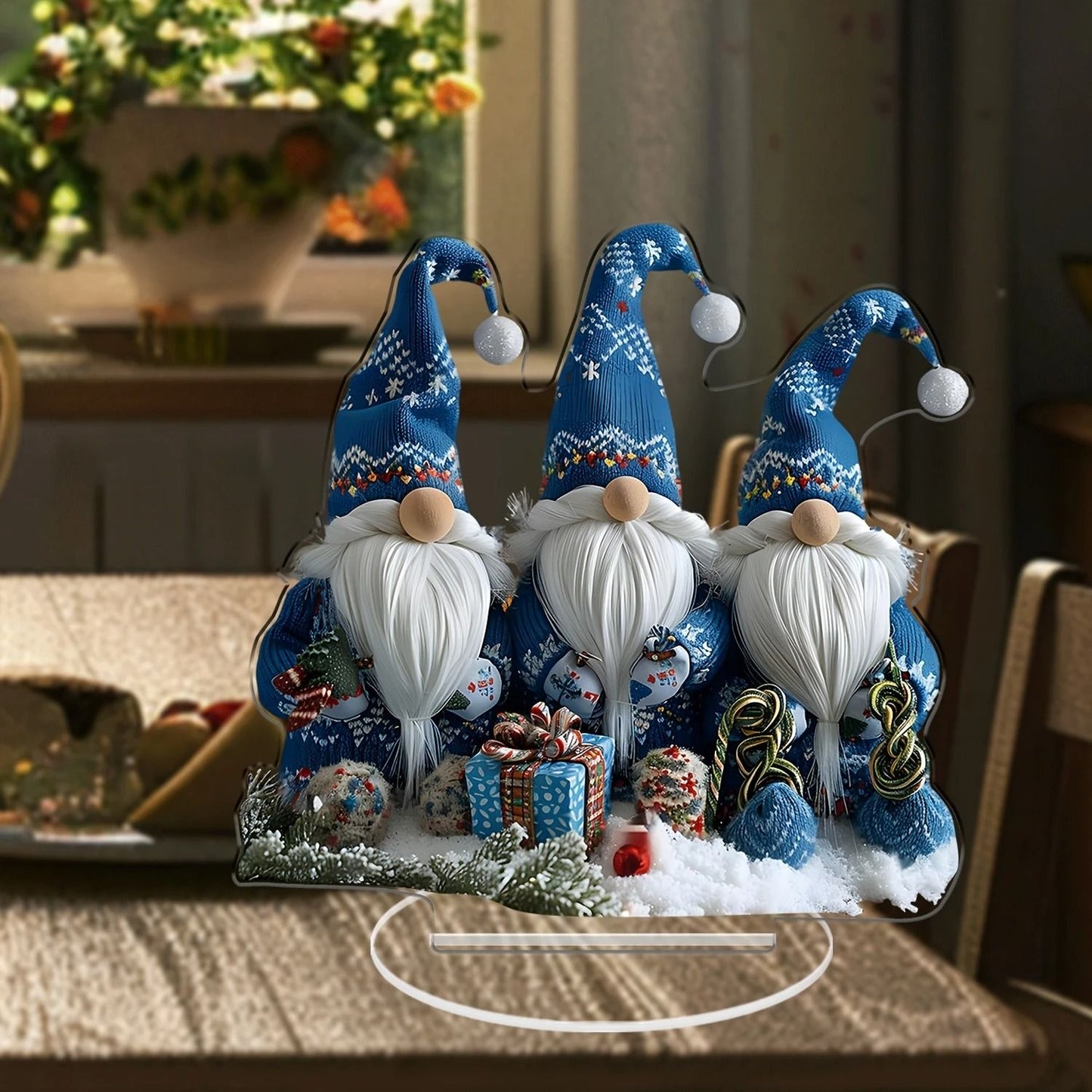 Festive Acrylic Christmas Gnomes Tabletop Decor Set 3 Pcs 6