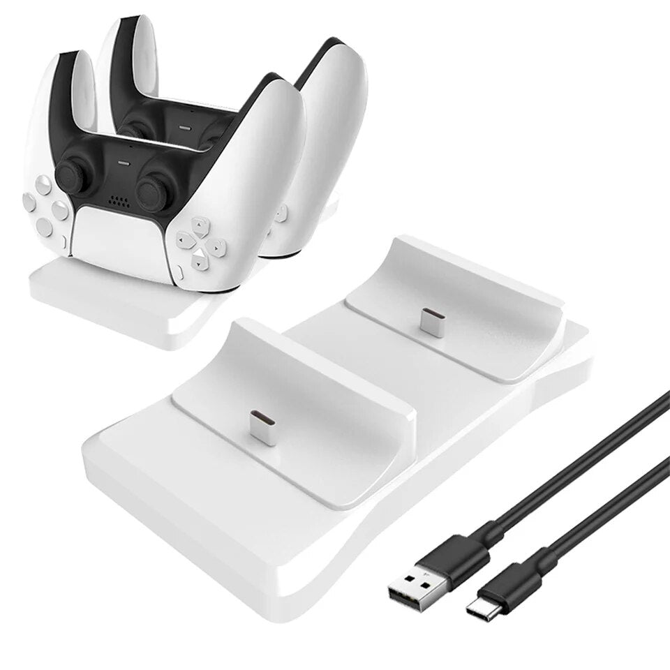 Dual Controller Charging Stand for PS5, Fast Charging AC Adapter