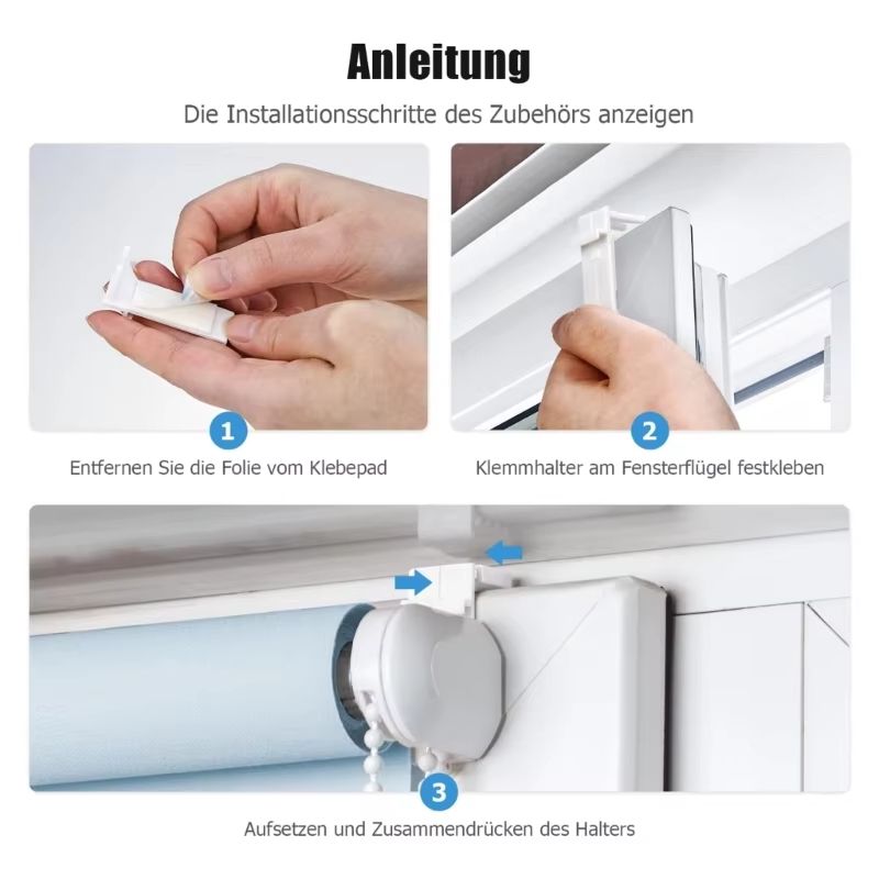 Durable Adhesive Clamp Support Brackets Set For Roller Blinds 4Piece 5