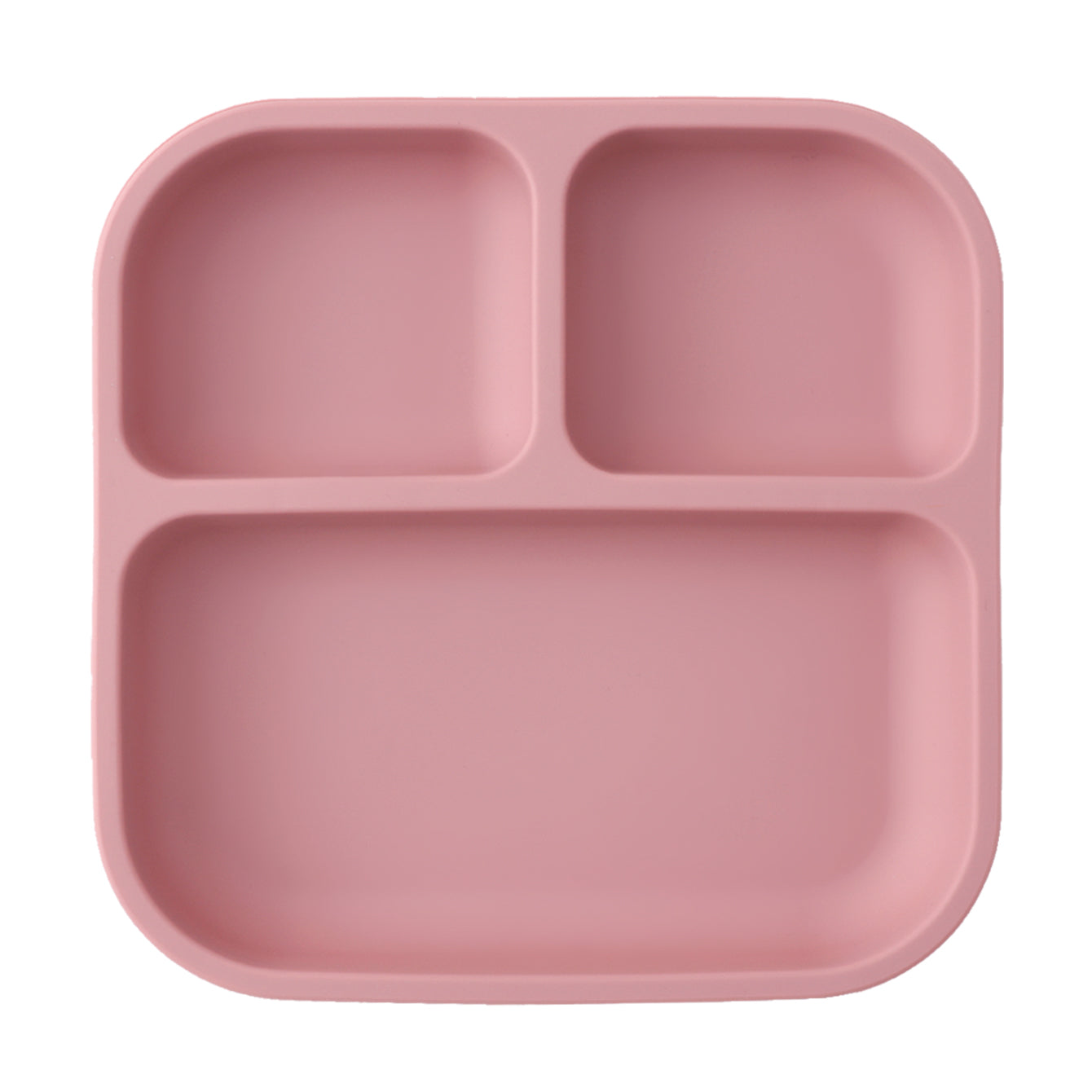 Leakproof Silicone Divided Square Plate for Kids, BPA Free Suction Baby Dish Meal Tray