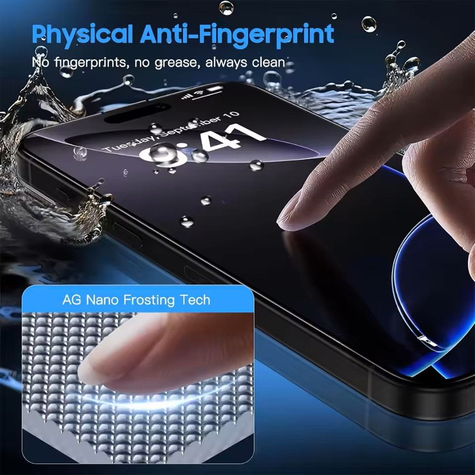 NNBILI Matte Screen Protector 3 Pack Oleophobic Anti Glare Tempered Glass For IPhone 4