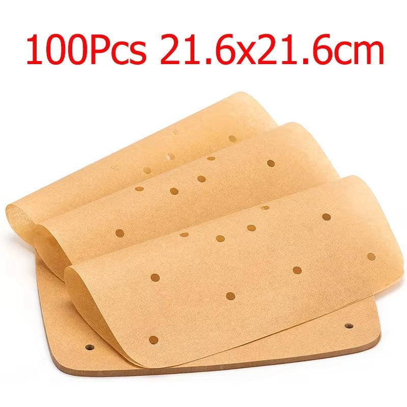 AirFlow 100Piece Air Fryer Parchment Paper Liners Set 75 Inch 85 Inch 9 Inch Perforated Disposab 8