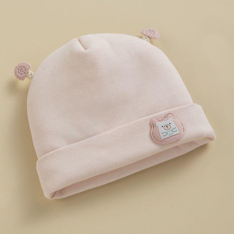 Kids Warm Bonnet Baby Bear Beanies Spring Autumn Pure Cotton Pullover Cap Boys Girls Newborn Fetal 14