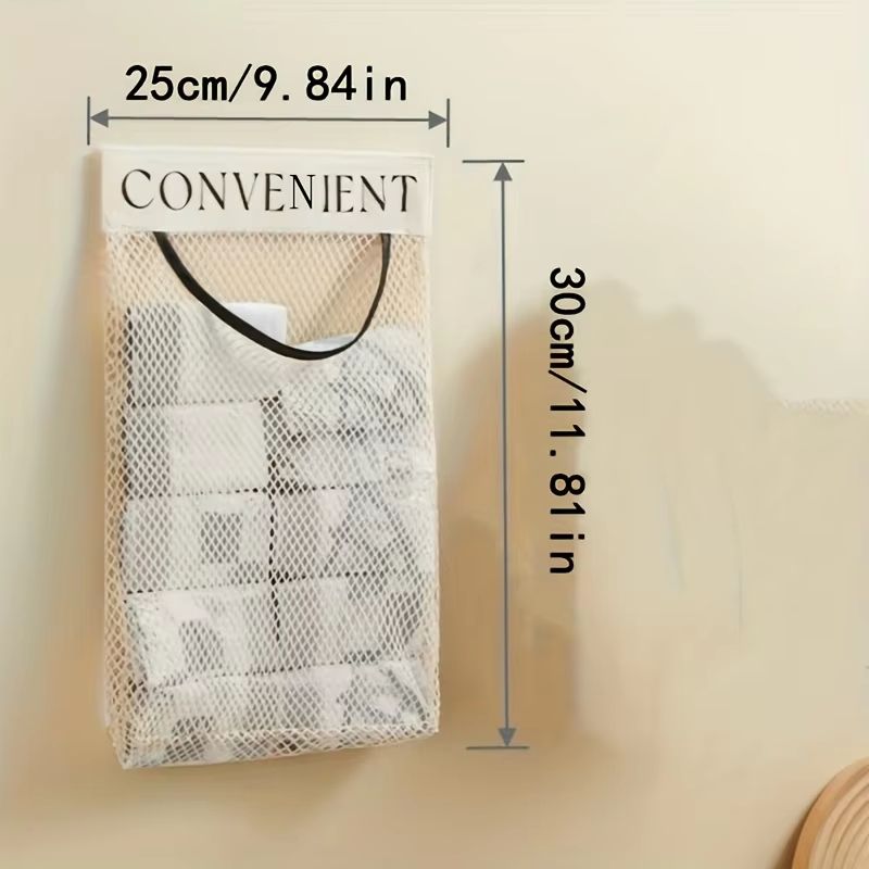 LargeCapacity Garbage Bag Holder WallMounted Hanging Mesh Bag Fruit Organizer For Kitchen Storage