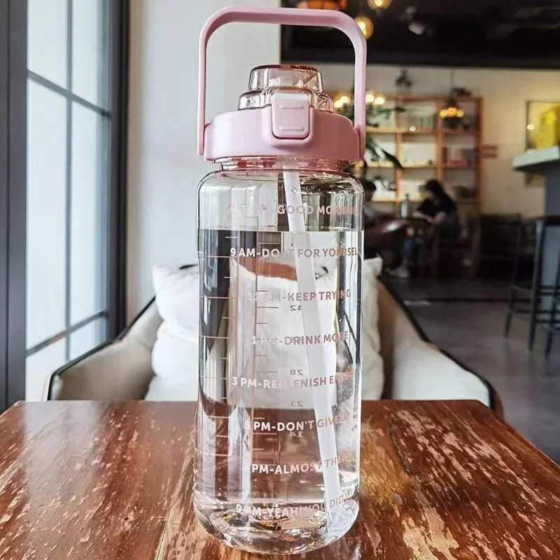 Portable Travel Water Bottle With Straw Plastic Kettle Large Sports Fitness Cup High Value Adult Un 10