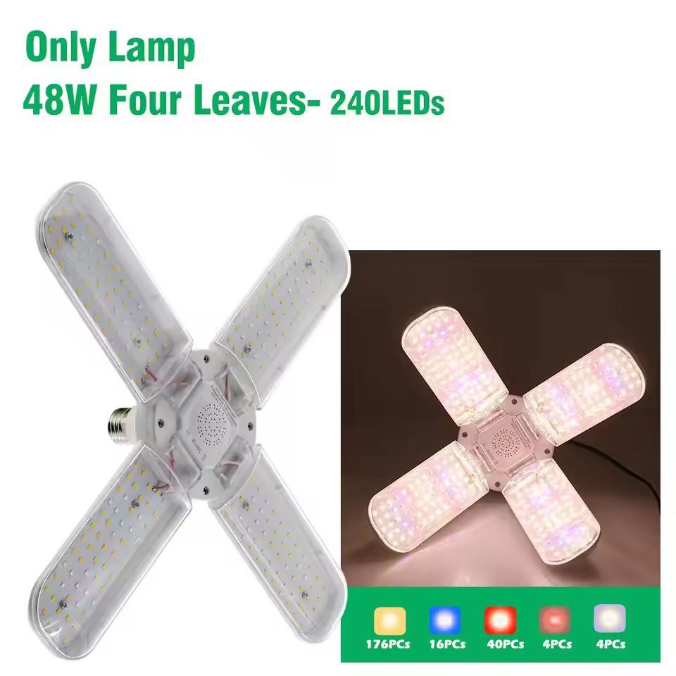 IndoorGarden Pro E27 FullSpectrum Foldable LED Grow Lamp 24 W36 W48 W 8