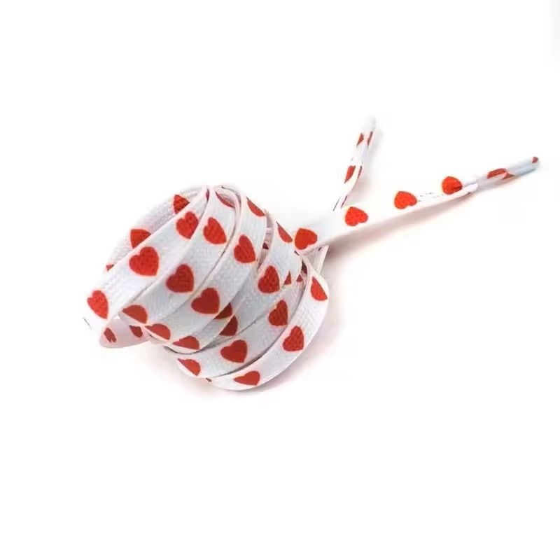 Fashion Red Heart Flat Shoelaces Cute Decorative Laces For Sports Casual Shoes 2