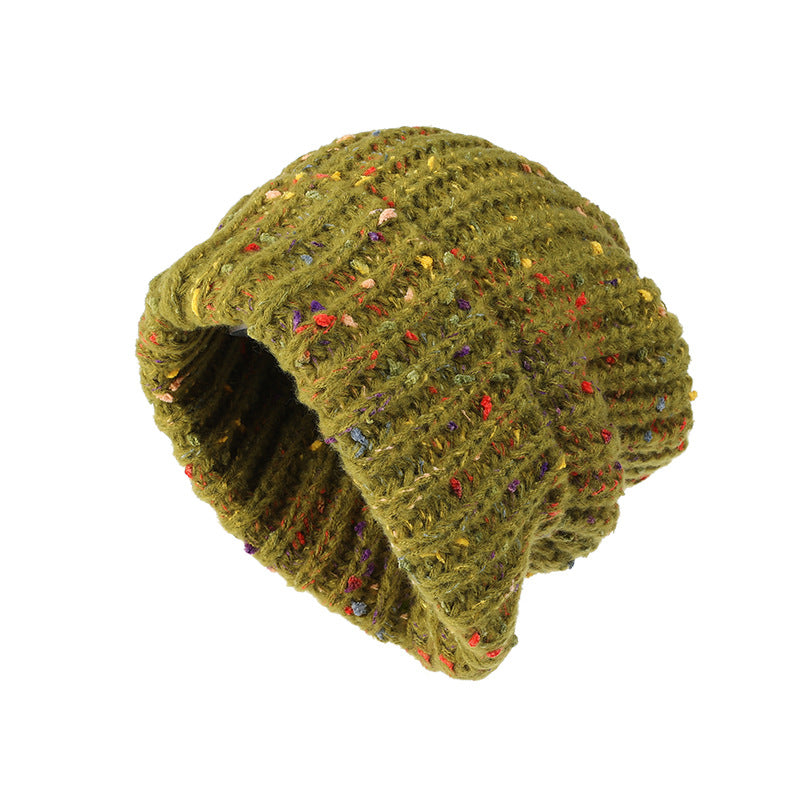 Classic Coldproof Warm Beanie Trendy Mixed Color Slouchy Skull Cap Thick Knit Hat For Women Winter 12