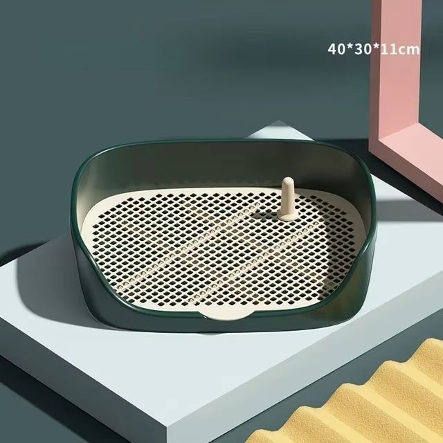 Portable Dog Potty Training Tray With Fence And Pillar For Indoor Pee Pads 8