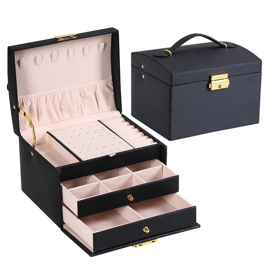 ThreeLayer Jewelry Box With New Lock Arch For Secure Jewelry Storage 7