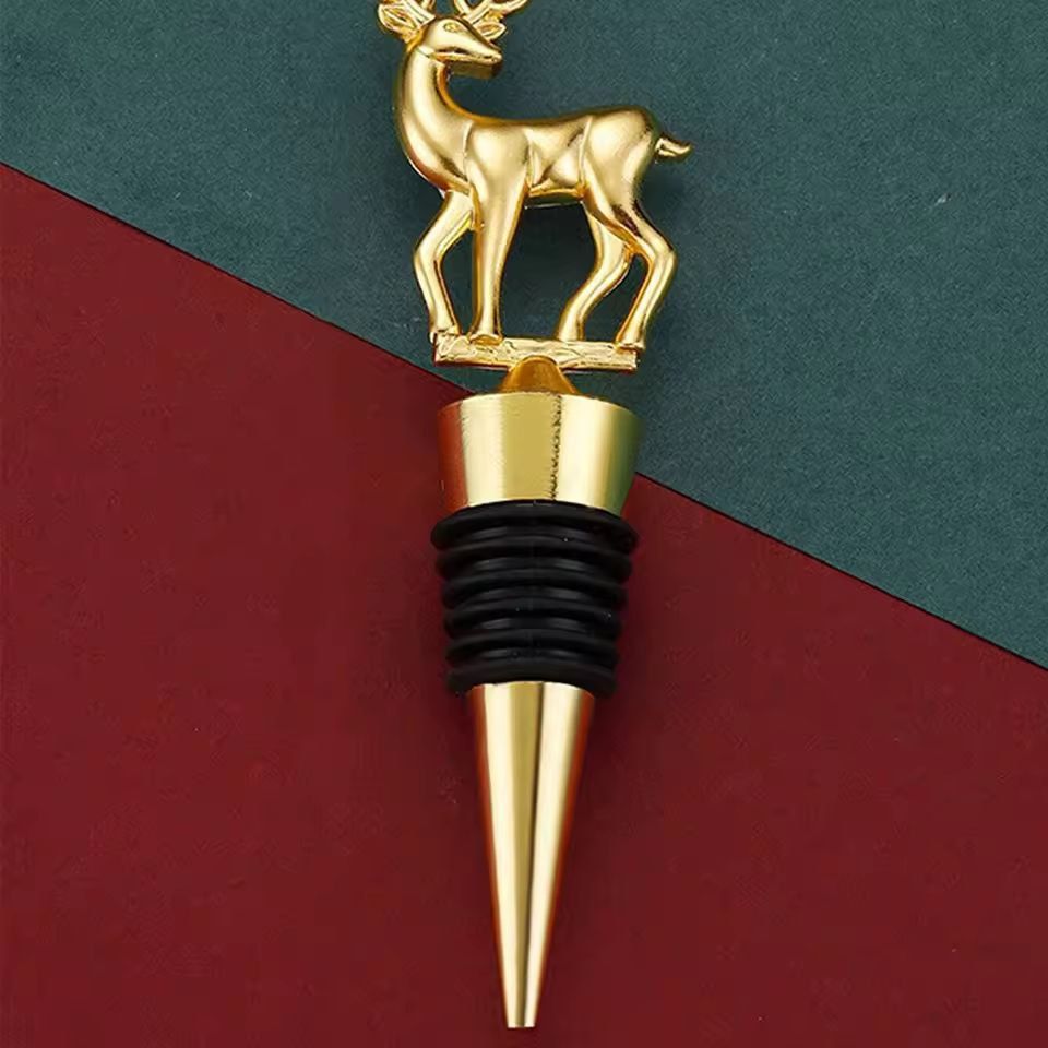 Festive Reindeer Wine Bottle Stopper Elegant Christmas Wine Stopper For Parties Gifts 5