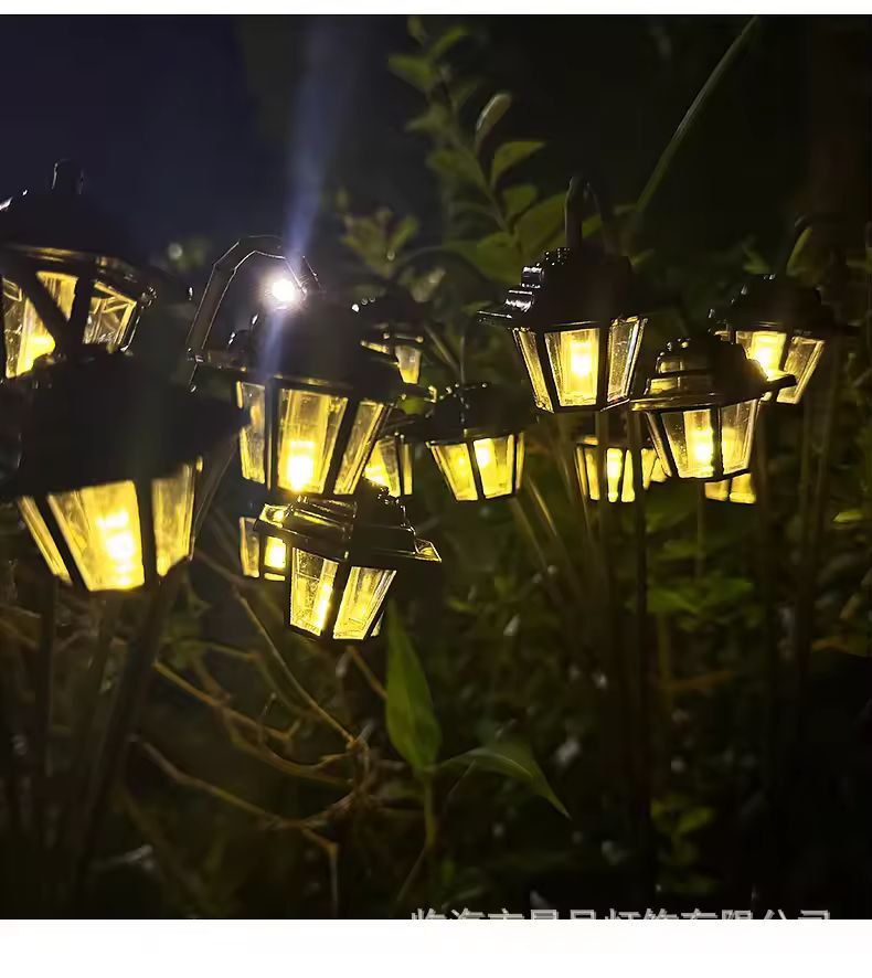 SolarHex 6LED Outdoor Courtyard Lantern 8Mode Solar Garden Light 5