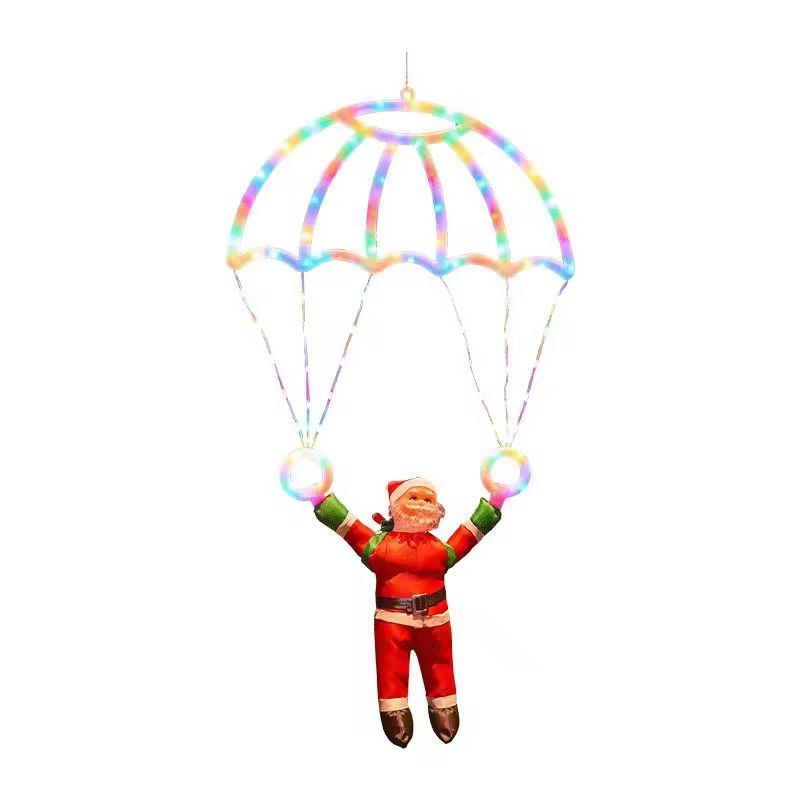 Santa Parachute Lantern LED String Lights Festive Window Outdoor Holiday Decor 5