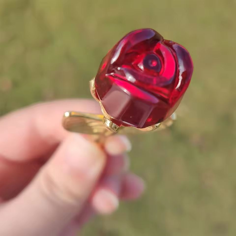 Elegant Eternal Glass Rose Mini Crystal Flower Decoration Gift 5