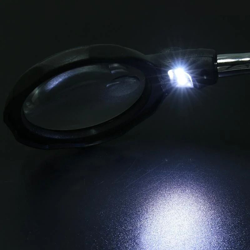 Desktop Magnifier With LED Lights And Adjustable Holder Third Hand Soldering Tool 5