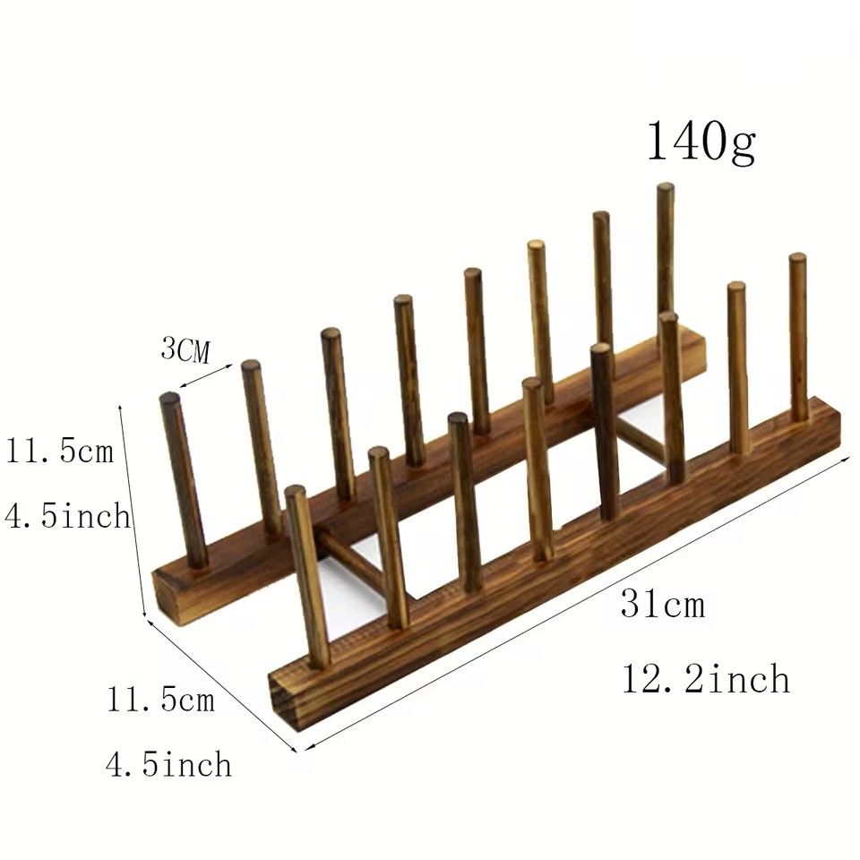 Bamboo Dish Drying Rack With Drainboard Wooden Plate Bowl Cup Organizer For Kitchen Counter 11