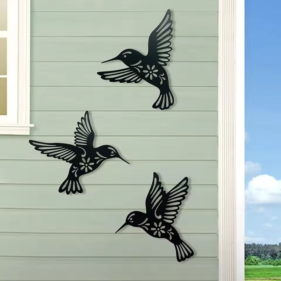 Hummingbird Harmony 3Piece Metal Wall Art Sculpture Set 3