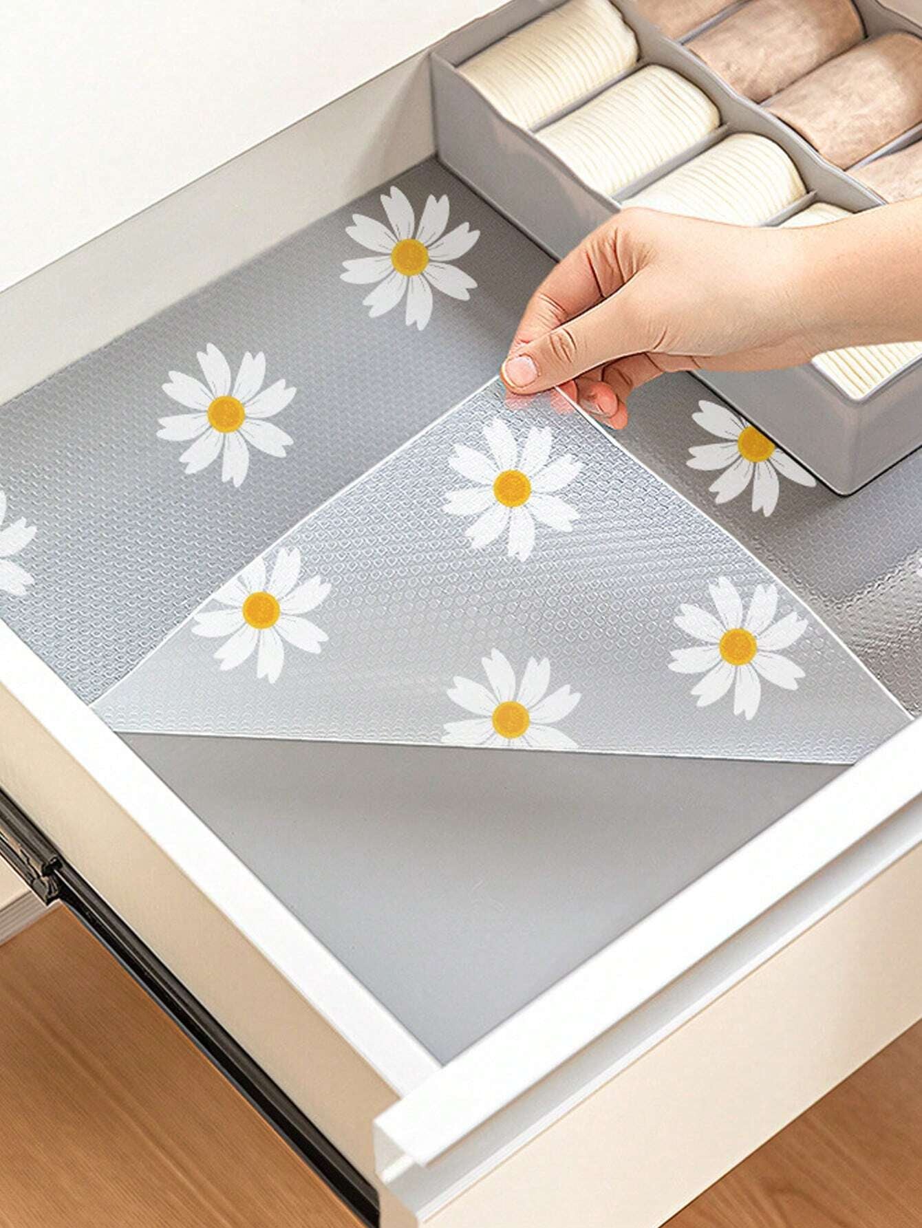 Roll Shelf Liner for Kitchen Cabinets, EVA Waterproof Fridge Pad, Non-Adhesive Drawer Liner for Easy Cabinet Mats