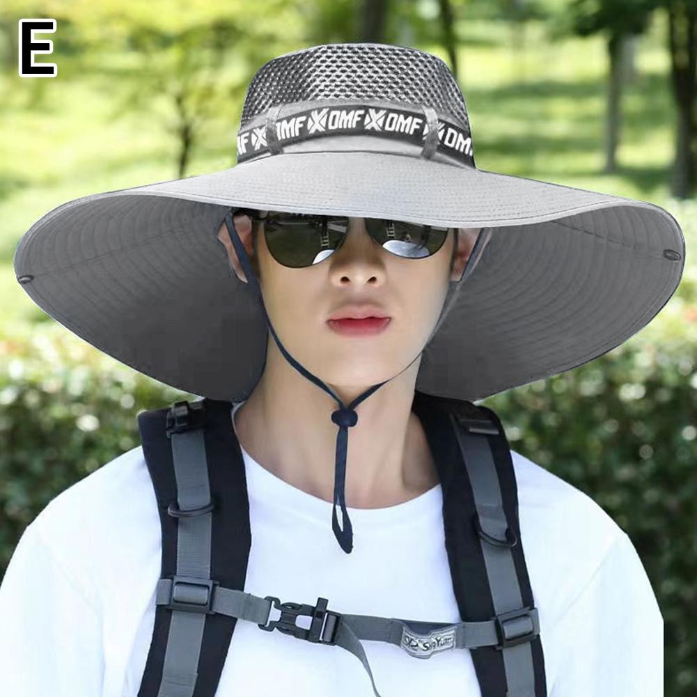 Men Women Breathable Summer Large Sun Hat, UV Protection Mesh Fishing Cap, Hiking and Beach Fisherman Hat for Outdoor