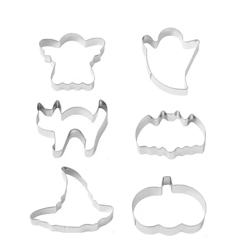 Festive Halloween Cookie Cutter Set 12Piece Stainless Steel Bat Ghost Pumpkin Shapes 7