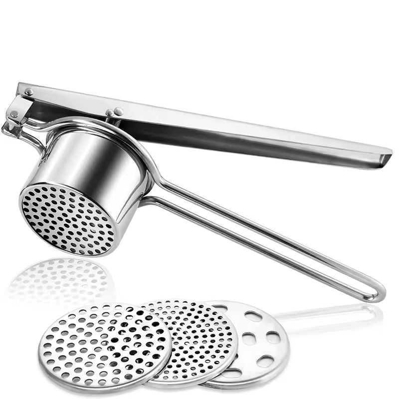 LMETJMA Premium Stainless Steel Potato Ricer Masher Manual 3Disc Press For Fluffy Mash And Smooth 6