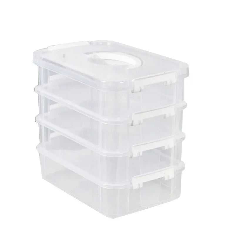 Building Blocks Storage Box Transparent Grid Drawer Visibility Tool Moisture Proof Classification B 6