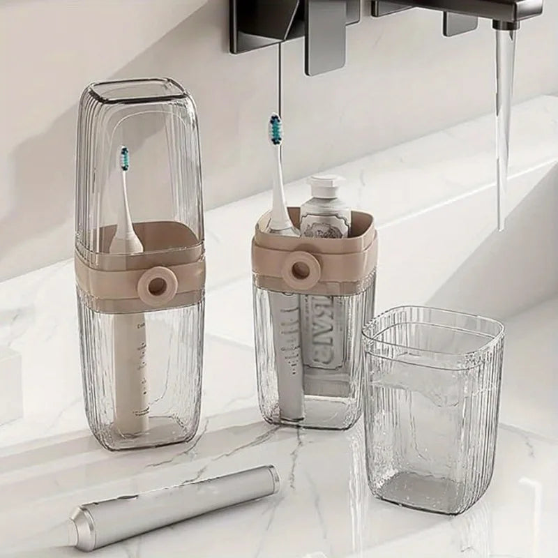 Portable Travel Soap Box Bathroom Accessories Durable Plastic Toothbrush Holder Set Perfect For Cam