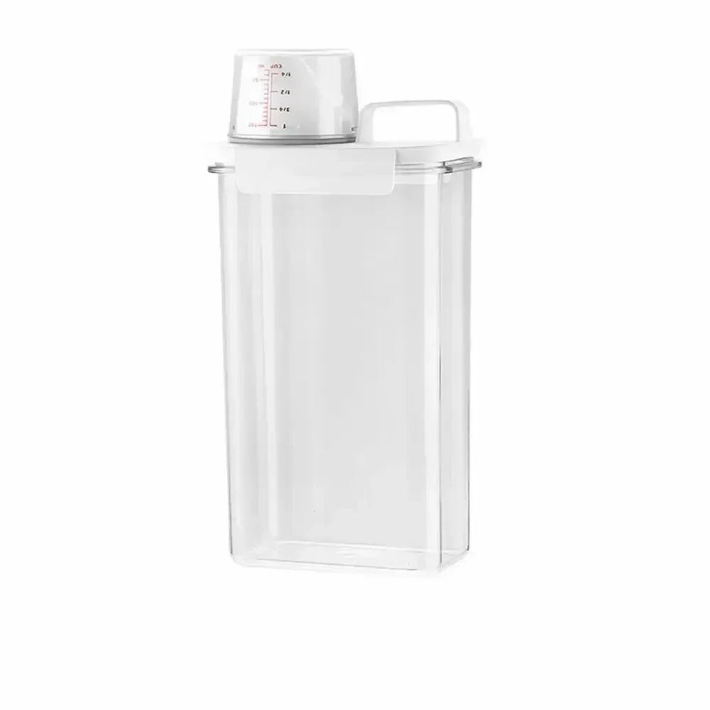 Liquid Container with Lids Jar, Airtight Laundry Detergent Dispenser, Powder Storage Box Clear Washing Powder