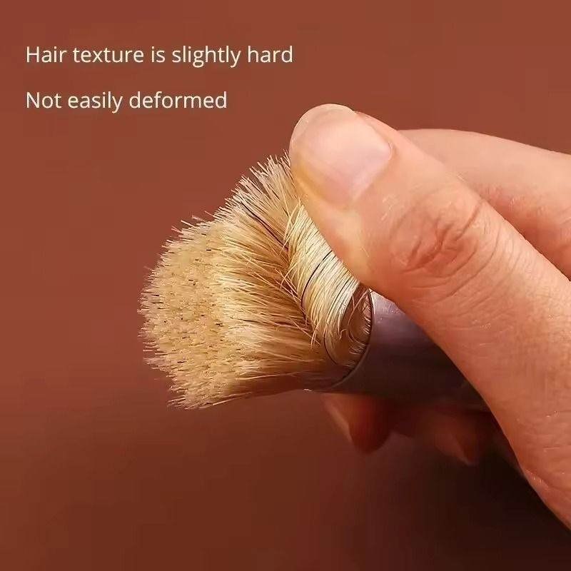 3PCS Wooden Stencil Brush Set Natural Bristle Paint Brushes For Acrylic Wood Oil Painting 4
