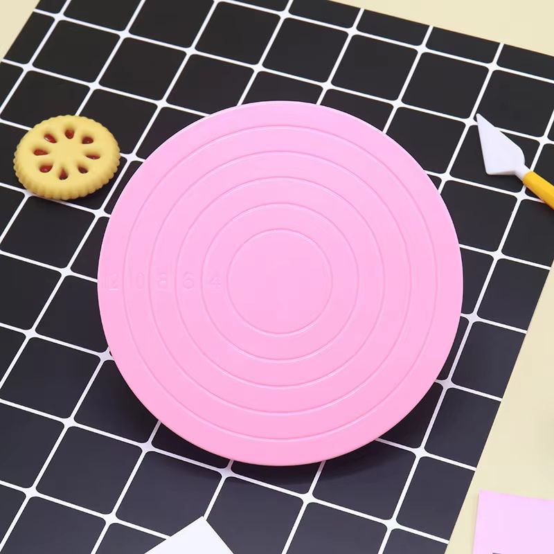 Mini Plastic Cake Turntable Revolving Platform For Cake Decorating And Serving 7