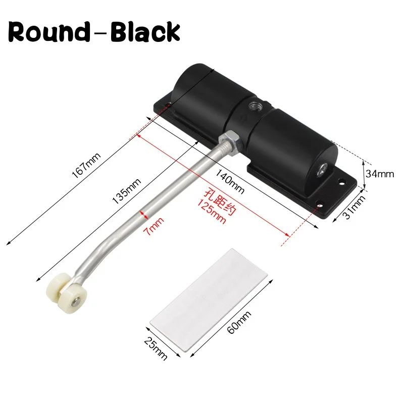 HeavyDuty 180 Automatic Door Closer Silent Adjustable SelfClosing Hinge 9