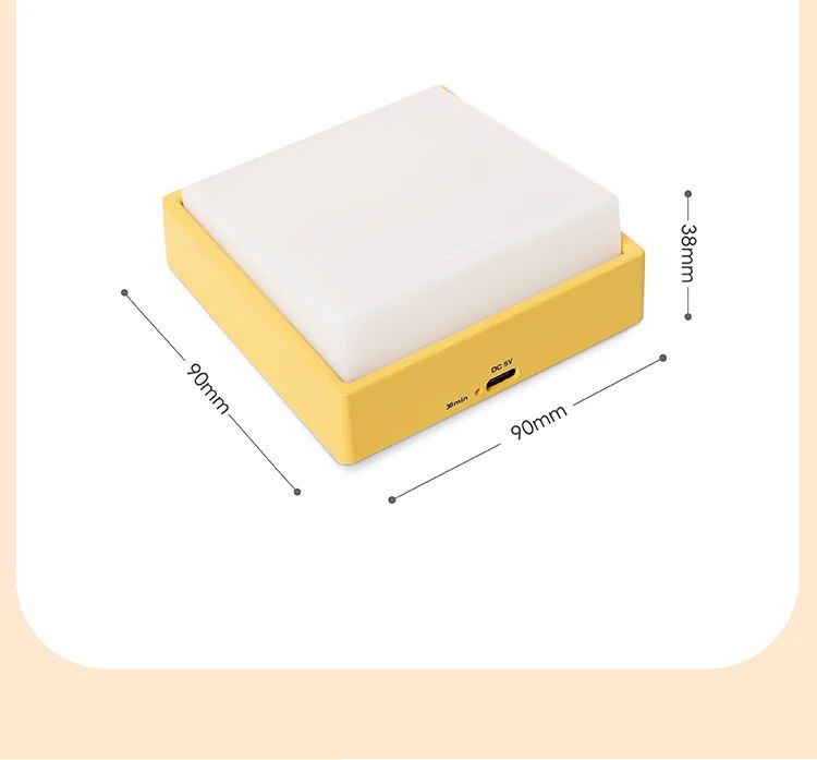 Beech Wood Magnetic Switch Night Light Rechargeable Wall Bedside Lamp 22