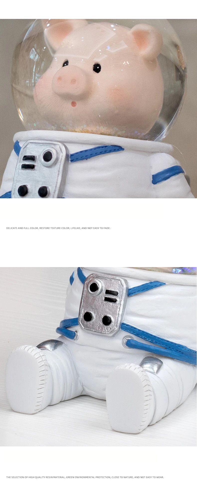 Astronaut Crystal Ball Figurine Cute Cartoon Spaceman Desk Shelf Decor 15