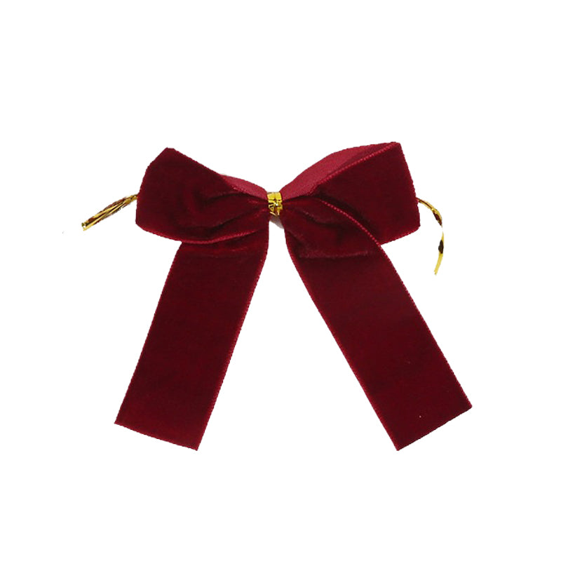 Christmas Bow Red Gold Velvet Mini Tree Bow For Home Decor Wedding Decor Navidad New Year Party DIY 10