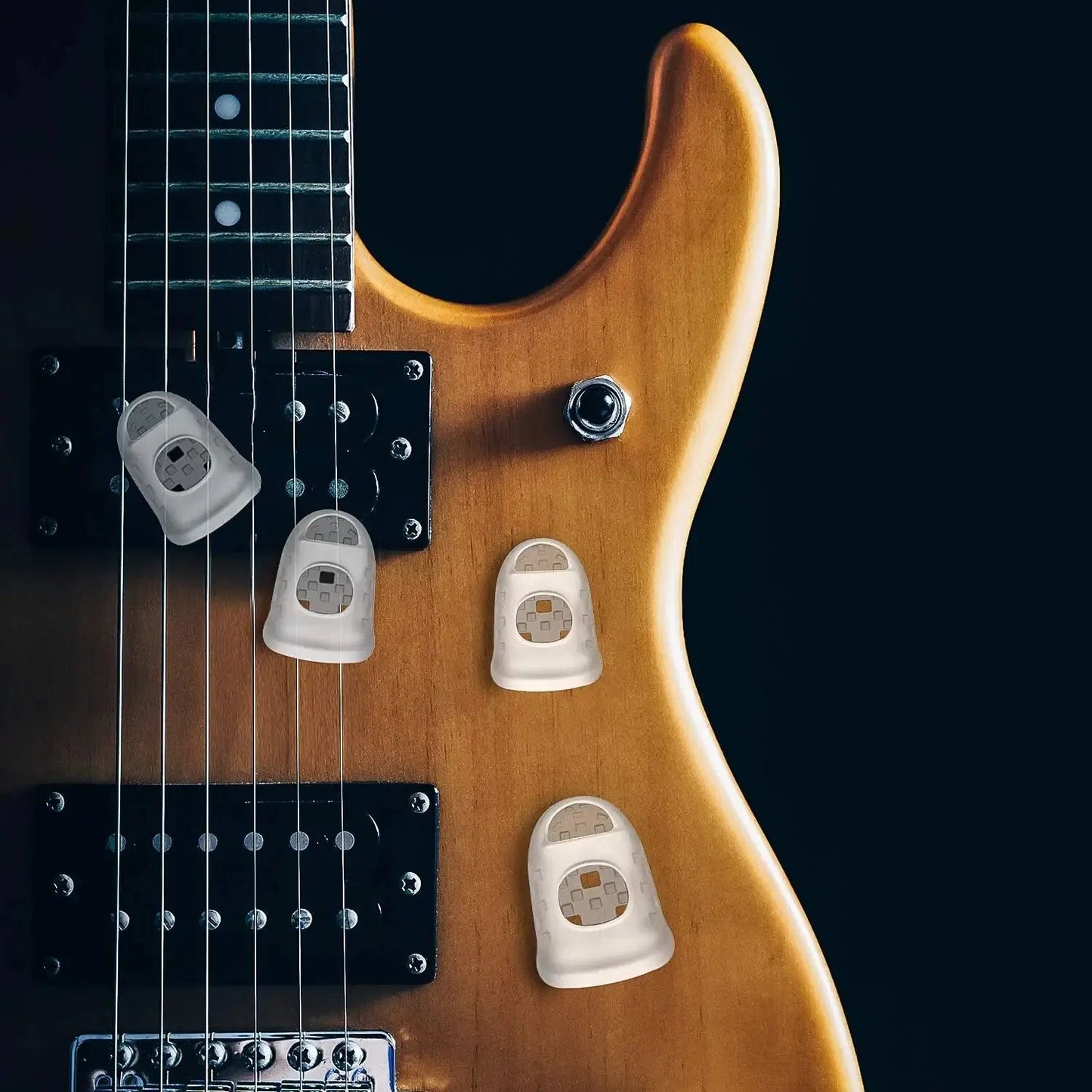 Silicone Guitar Finger Protectors Set Comfortable AntiSlip Fingertip Guards For PainFree Playing 5
