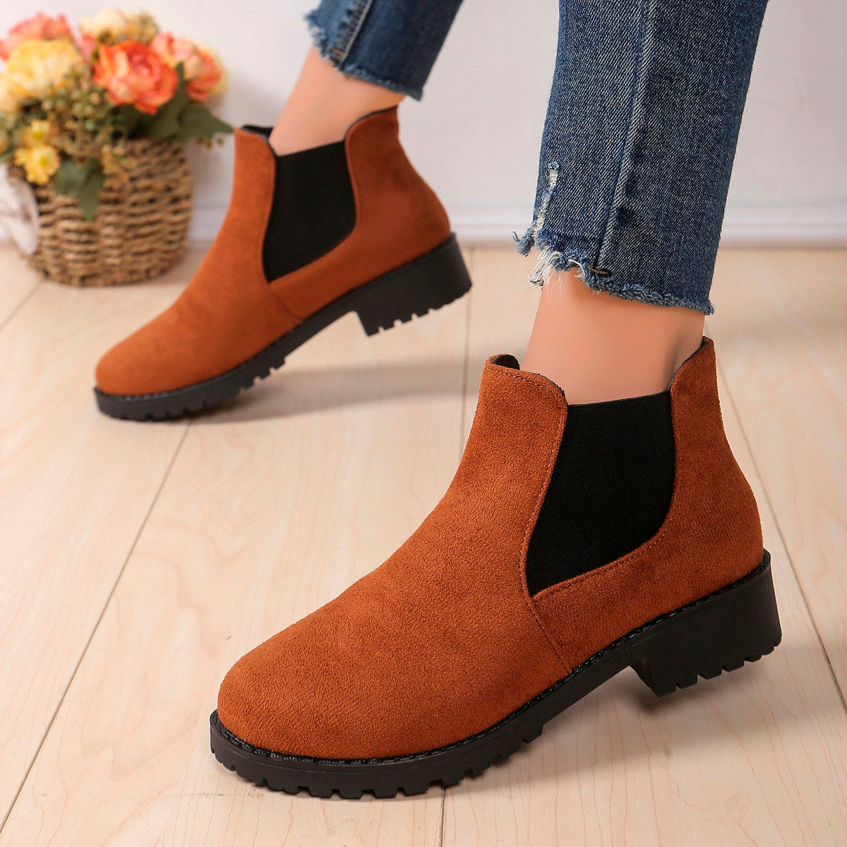 Chunky Heel Women Boots British Style Platform Casual Chelsea Boots Thick Sole For Winter And Autum 4