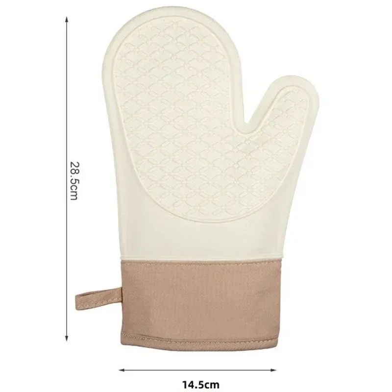 Thickened Silicone Heat Resistant Gloves AntiScald AntiSlip Oven Mitts For Baking Microwave And BB 10