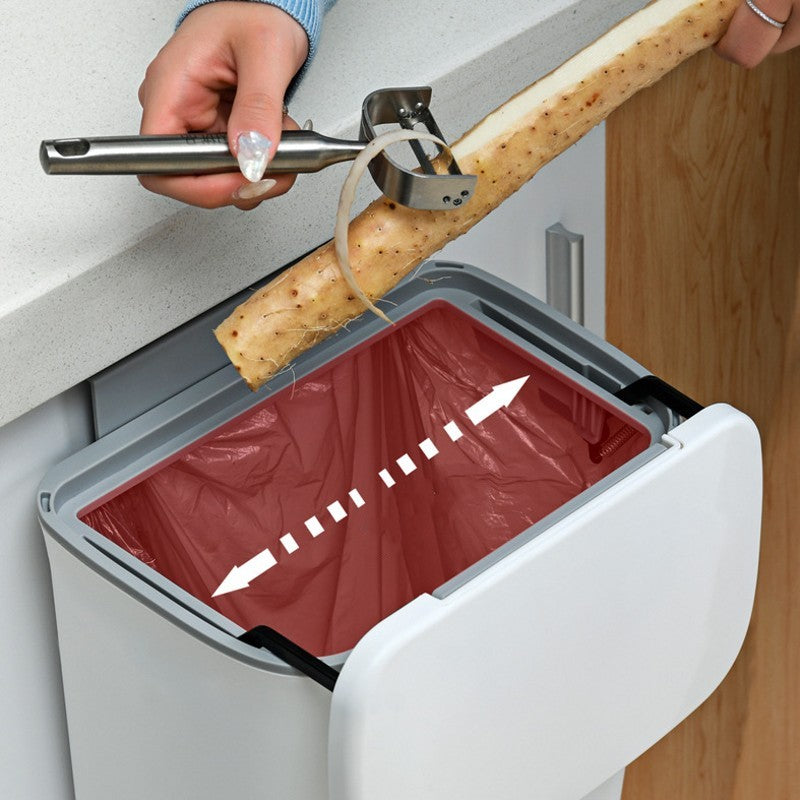 Hanging Trash Can With Lid Wall Mounted Kitchen Recycling Bin Large Capacity Dustbin For Bathroom C 4